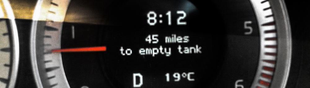 45 miles to empty tank…